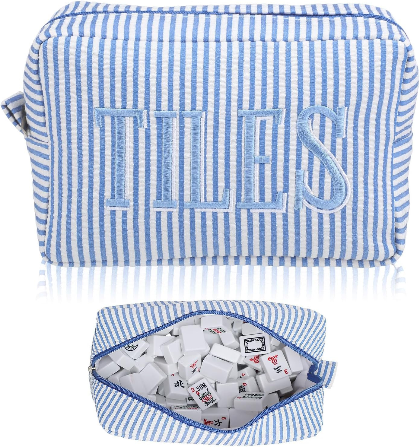 Empty Mahjong Bag Thickened American Mahjong Tiles Bag with Zipper Storage Pouch for Board Game P... | Amazon (US)