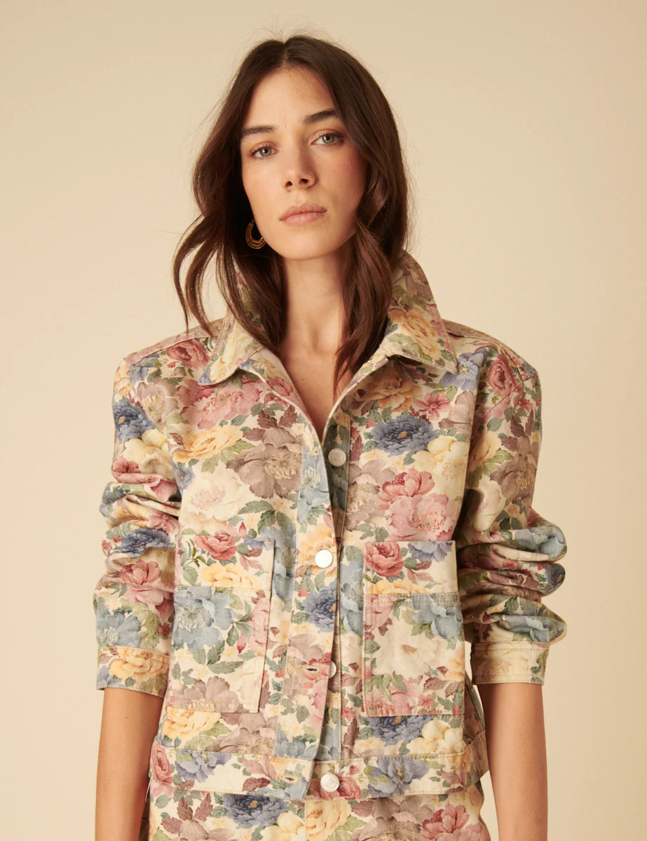 Floral Boxy Denim Jacket | Nobody's Child