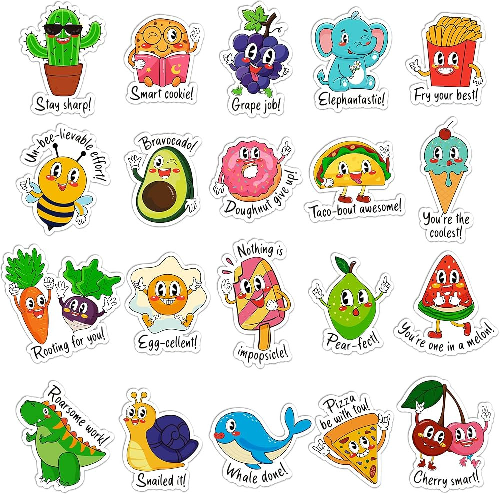800PCS Punny Teacher Sticker for Student, D-FantiX Motivational Reward Stickers for Kids Classroo... | Amazon (US)