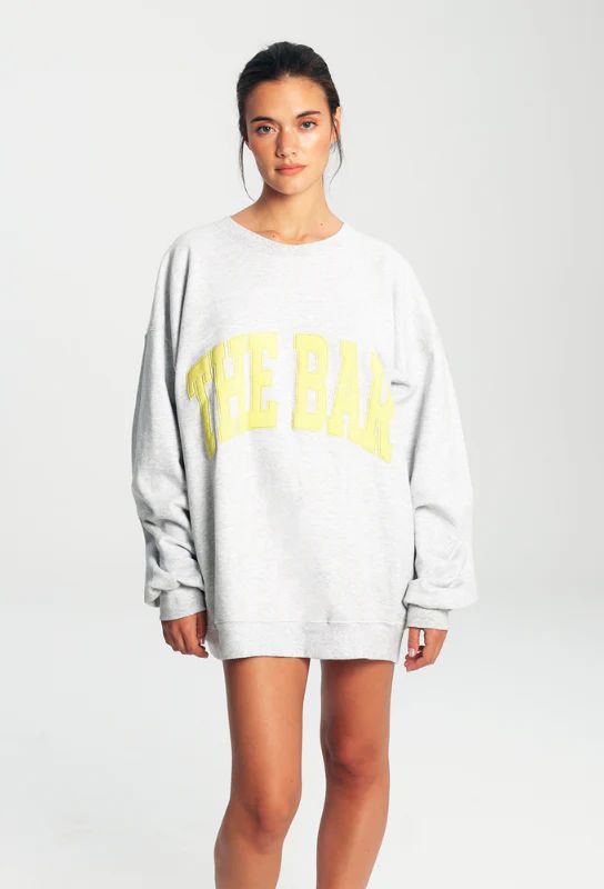 VARSITY SWEATSHIRT LT HEATHER GREY/LEMON | The Bar