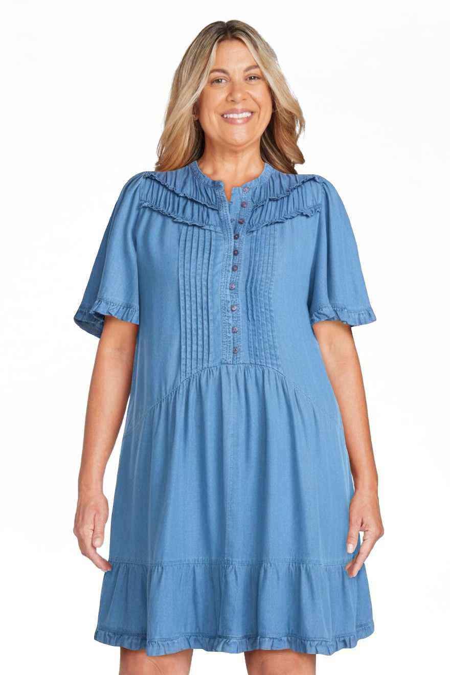 Scenario Women's and Women's Plus Flounce Hem Dress with Flutter Sleeves, Sizes XXS-4X | Walmart (US)