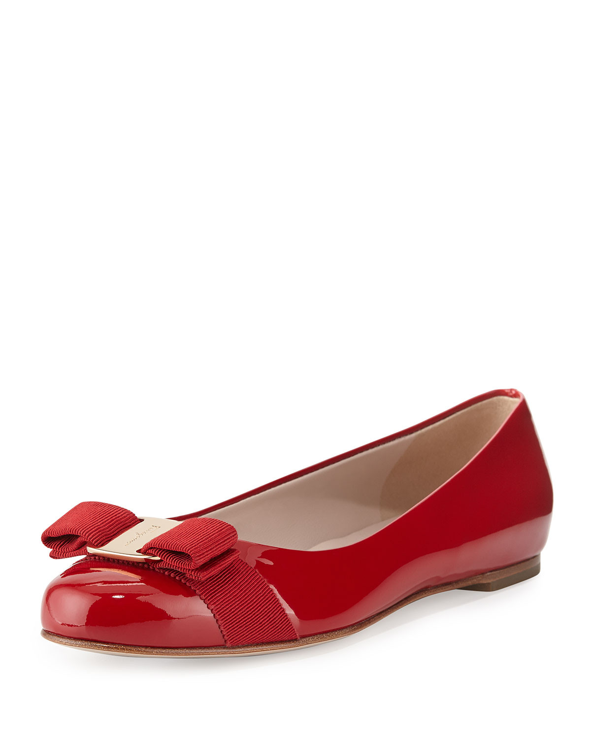 Varina Patent Bow Ballet Flats, Rosso (Red) | Bergdorf Goodman
