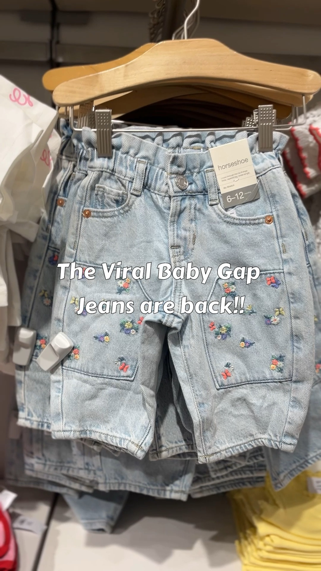 100% cotton embroidered baby jeans!! Back in stock 💐

#LTKBump #LTKKids #LTKBaby