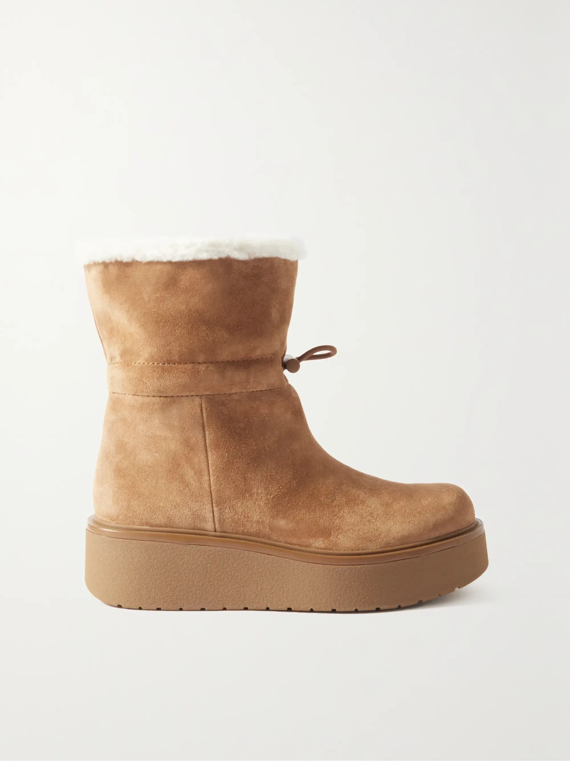 Tan Bellingham shearling-lined suede ankle boots | VINCE | NET-A-PORTER | NET-A-PORTER (US)