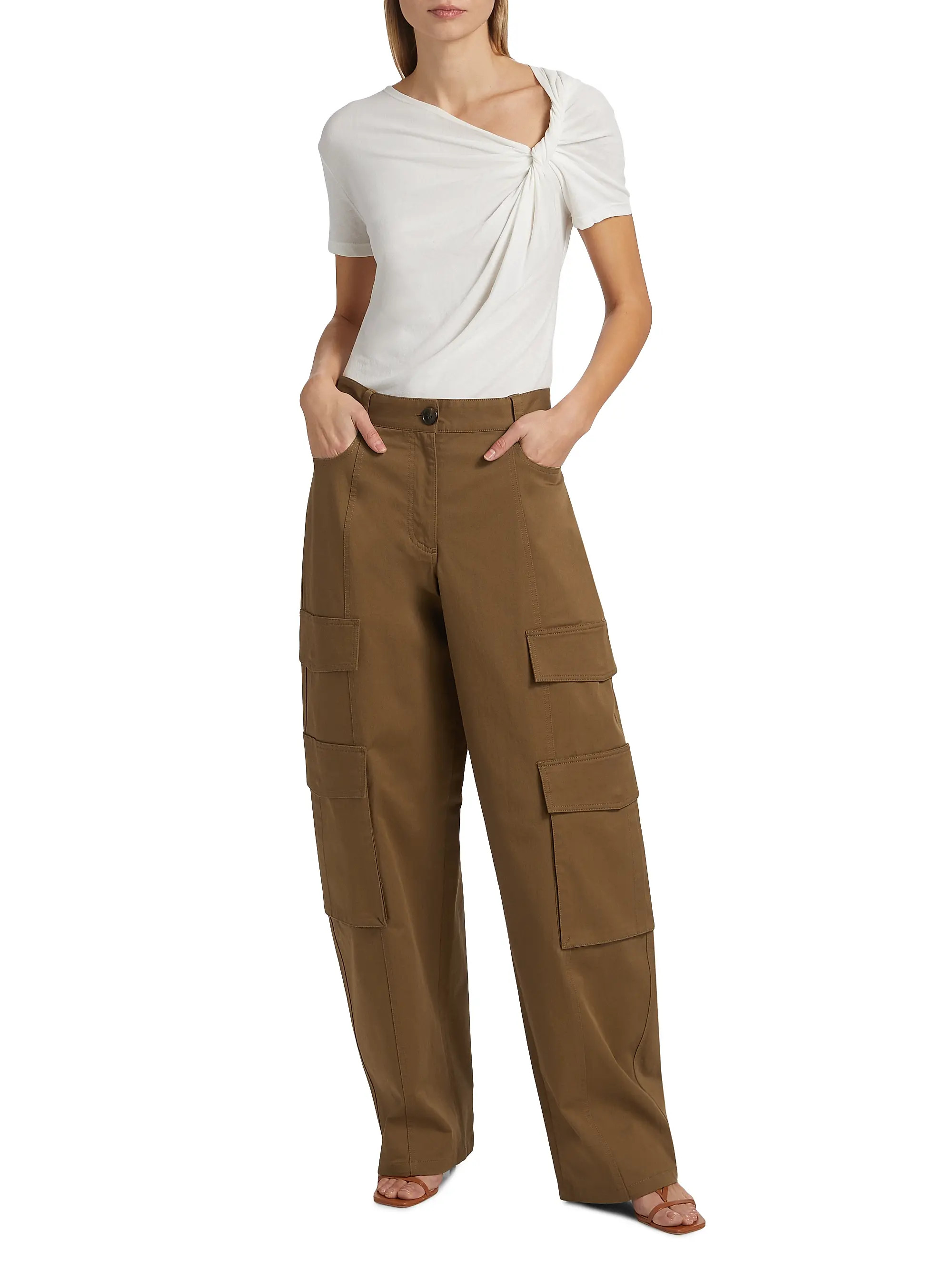 A.L.C. Liz Gathered Cotton T-Shirt | Saks Fifth Avenue | Saks Fifth Avenue