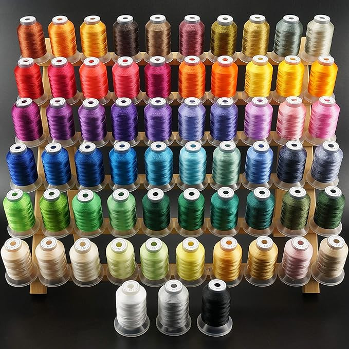 New brothread 63 Brother Colors Polyester Embroidery Machine Thread Kit 500M (550Y) Each Spool fo... | Amazon (US)
