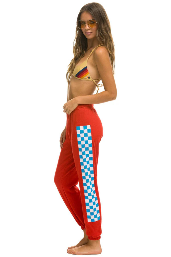 CHECK LEG SWEATPANTS - RED // WHITE // BLUE | Aviator Nation