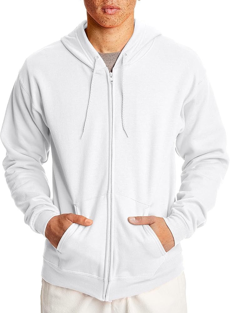 Hanes Men's Hoodie, Ecosmart Fleece Full-zip Hoodie, Zip-up Hooded Sweatshirt for Men | Amazon (US)