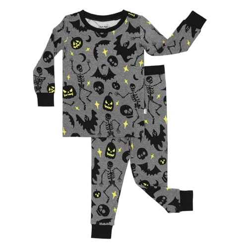 Little Sleepies Two-Piece Halloween Pajamas Set for Boys & Girls, Viscose from Bamboo Toddler Pajamas, Family Matching PJs, Glowing Ghouls, 9-10 | Amazon (US)