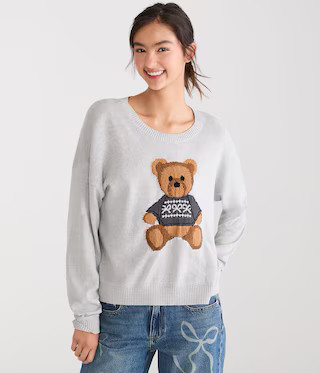 Teddy Bear Crew Sweater | Aeropostale