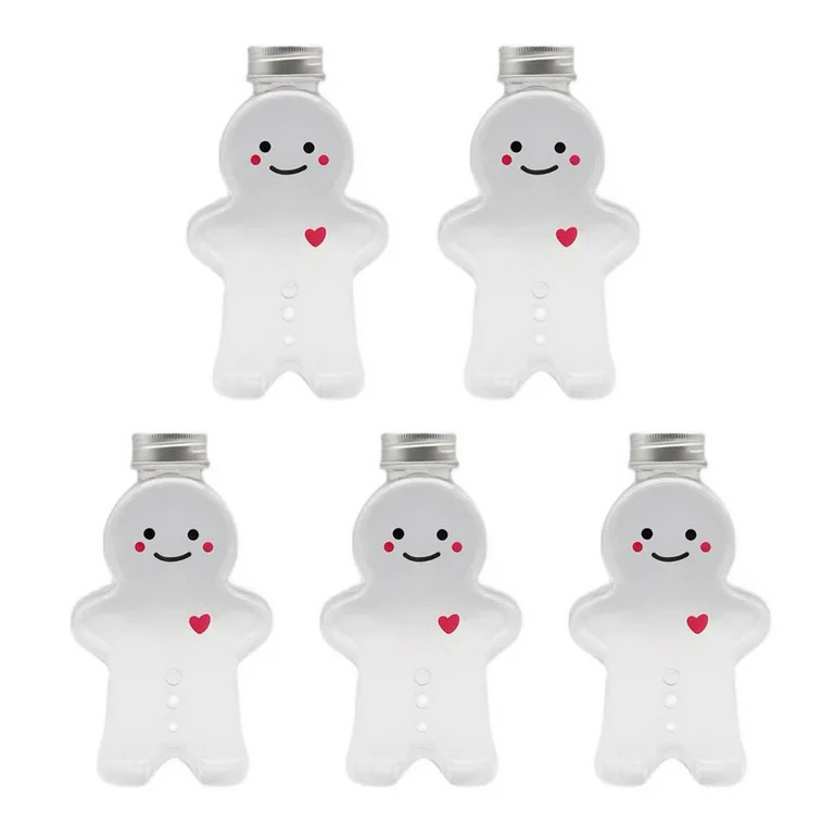 5pcs Cute Gingerbread Man Candy Jar for Kids Winter Party Christmas Decorations | Walmart (US)