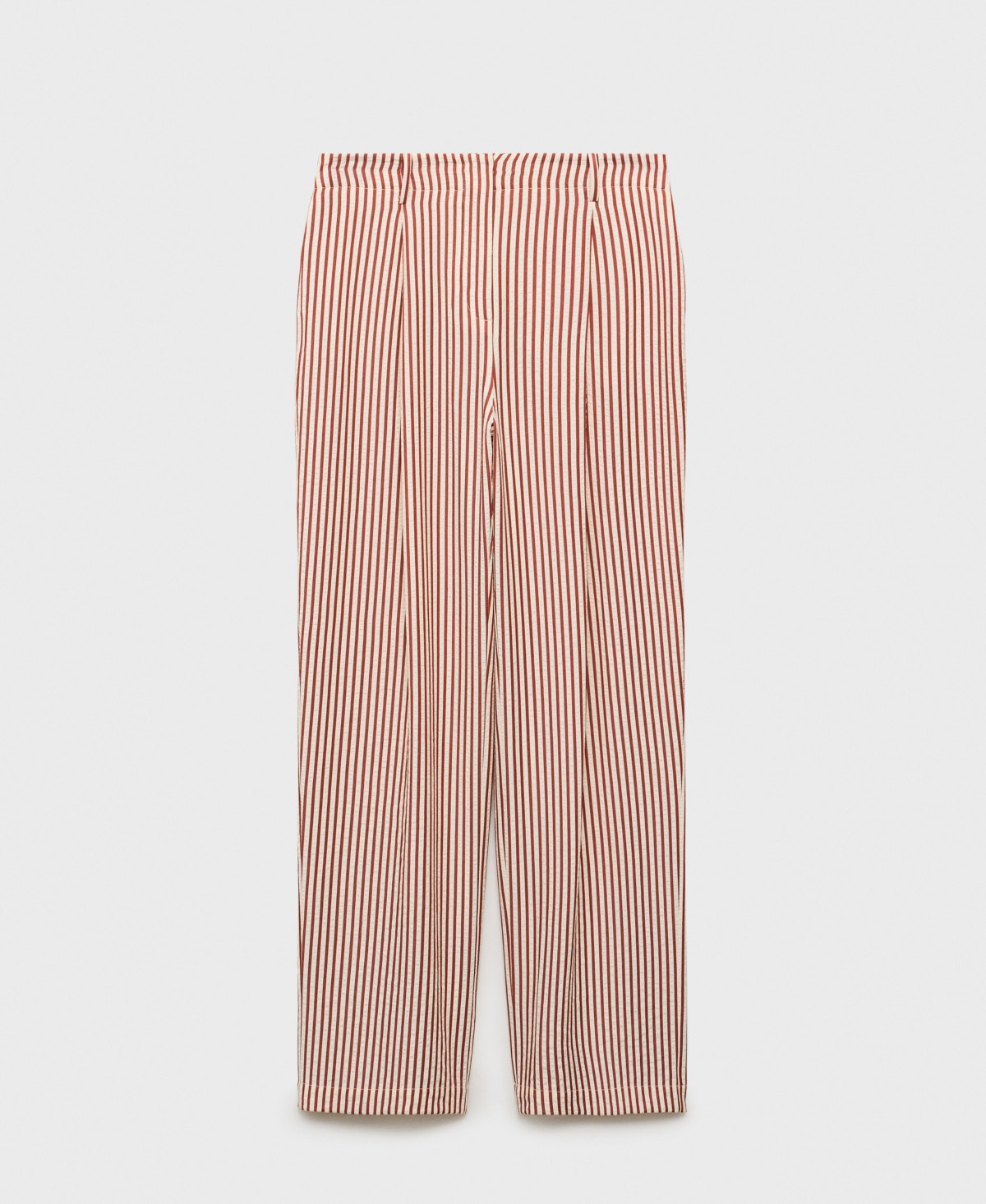 Mango Women's Pleated Striped Pants - Burnt Orange | Macy's