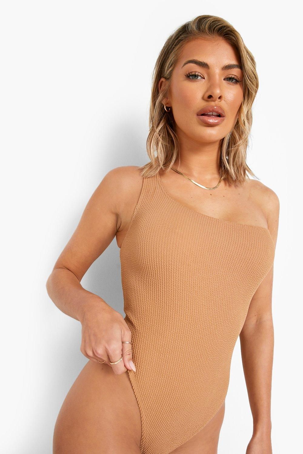 Crinkle One Shoulder Swimsuit | Boohoo.com (UK & IE)