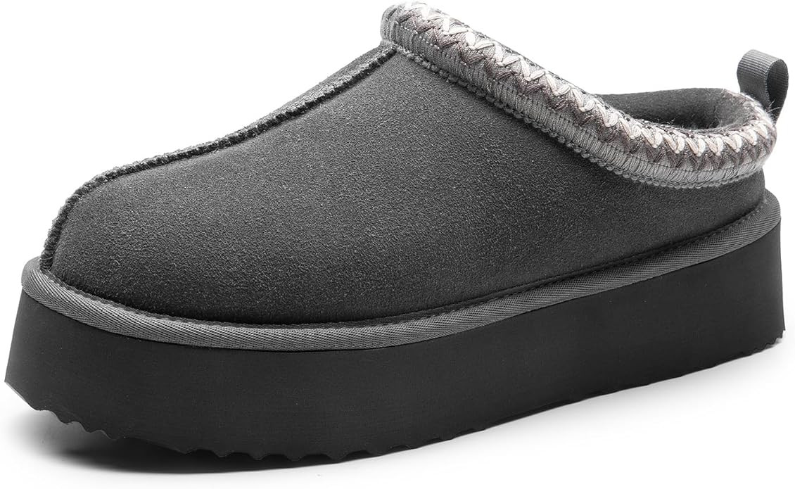 DREAM PAIRS Women's Platform Slippers Genuine Suede Slip-on Warm FuzzyEasy Autumn Winter Fluffy C... | Amazon (US)