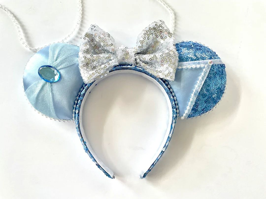 Blue Cinderella Mouse Ears, Classic Midnight Princess, Mouse Ears, Cinderella Castle Ears, Prince... | Etsy (US)