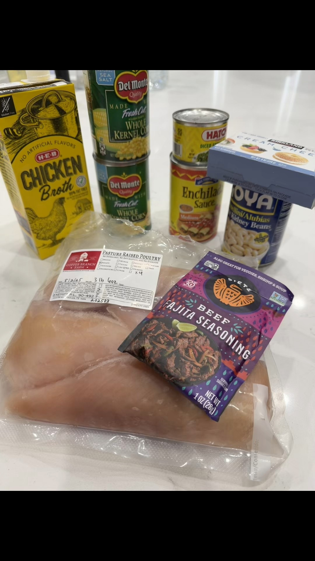 This recipe was such a hit! All you need is chicken breast,(I used a little over a pound for my family of 4), 2 cups chicken broth, 2 cans of corn drained, small canned green chilis, enchilada sauce, bloc of cream cheese, heaping spoon of Greek yogurt or sour cream, canned white beans drained and packet of taco or fajita seasoning. Cook on low for 4-5 hrs and then on high for 2-3 hrs. 

#LTKdayinmylife #LTKfoodie #LTKmomlife