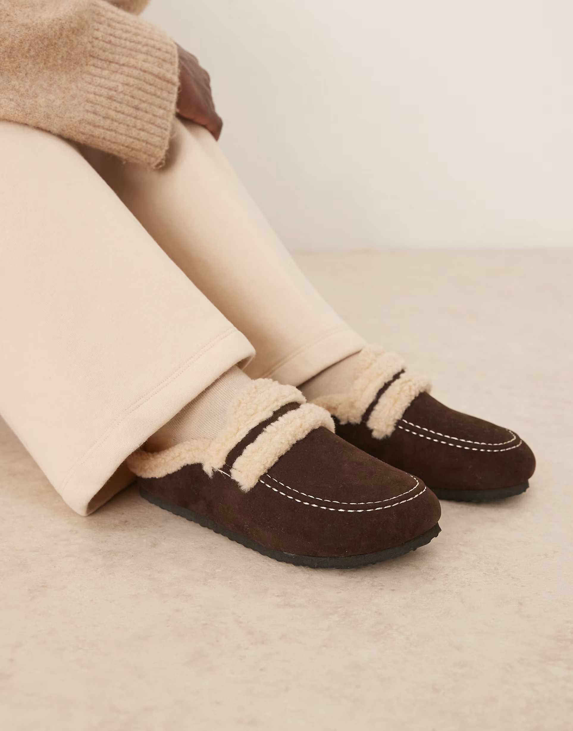 Glamorous fluffy slip on mules in expresso | ASOS (Global)