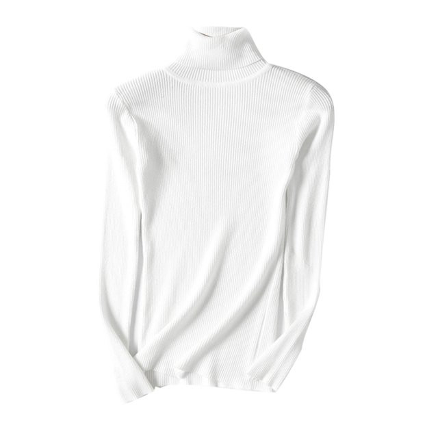 YLmarket Women Turtleneck Solid Color Slim Fit Long Sleeve Sweater Knitted Pullover Top | Walmart (US)