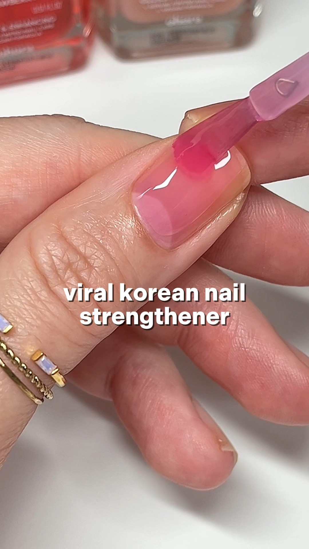 Which one is your favorite?? 💞#ohorapartner

You know how sometimes you do your nails and can’t stop staring at them? That’s exactly how I felt trying these Ohora polishes, especially those first two pinks. And tbh I also love the whole Korean syrup nails trend!! 🤩

Formulas are a DREAM (*swoon*), and they contain ingredients like jojoba oil, vitamin E, peptides, and a protein complex to support nail health and strengthening. What more can you ask for? 🥇 

I’d recommend these for:
Anyone who wants a sheer nail polish that’s super easy to apply and also gives their nails a little TLC while wearing it 💅

Use the code LOVEFRESHPAINT to save 15% on ohora.com

Shades in order:
1). Peach (Water Syrup line)
2). Strawberry (Water Syrup line)
3). Coconut (Milk Syrup line)
4). Rosehip, (Milk Syrup line)
5). Taro (Milk Syrup line)

🗣️ Let me know what you think of these!

#ohorausa
#nailstrengthener
#tiktokshopcreatorpicks
#kbeautycollective

#LTKBeauty