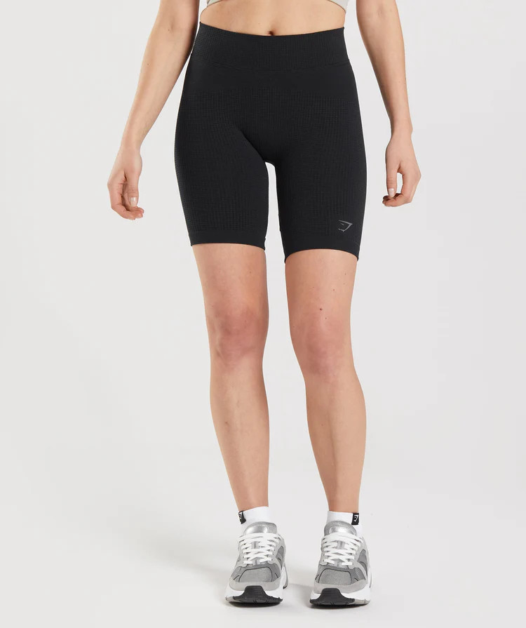 Gymshark Pause Seamless Cycling Shorts - Black | Gymshark US