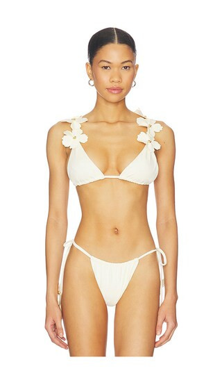 Bahia Maria Flore Bikini Top in Ivory. - size L | Revolve Clothing (Global)