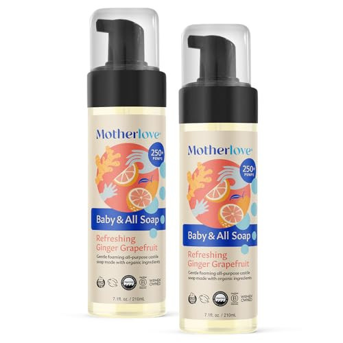 Motherlove Baby & All Soap (2 pack, 7.1 oz) Gentle Foaming All-Purpose Castile Soap Made with Organic Ingredients – Refreshing Ginger Grapefruit | Amazon (US)