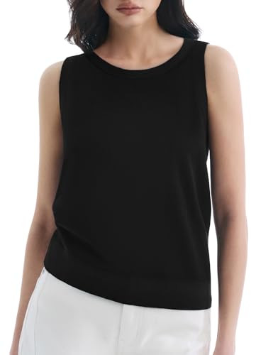 Women's Sleeveless Casual Summer Sweaters Crew Neck Loose Fit Tank Top Lightweight 2026 Tops for ... | Amazon (US)