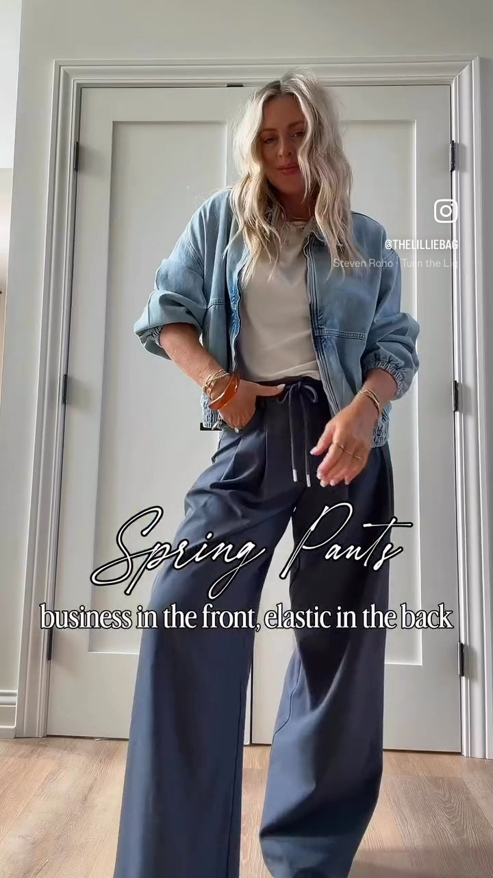 Best sellers and back in stock! Traveling in mine! ✈️♠️♥️! 

Today’s OOTD! These pants now come in denim too! Ordered so fast! ✨

Wearing smalls.

Spring outfit. Denim jacket. Trousers.

#LTKgrwm #LTKootd #LTKSeasonal