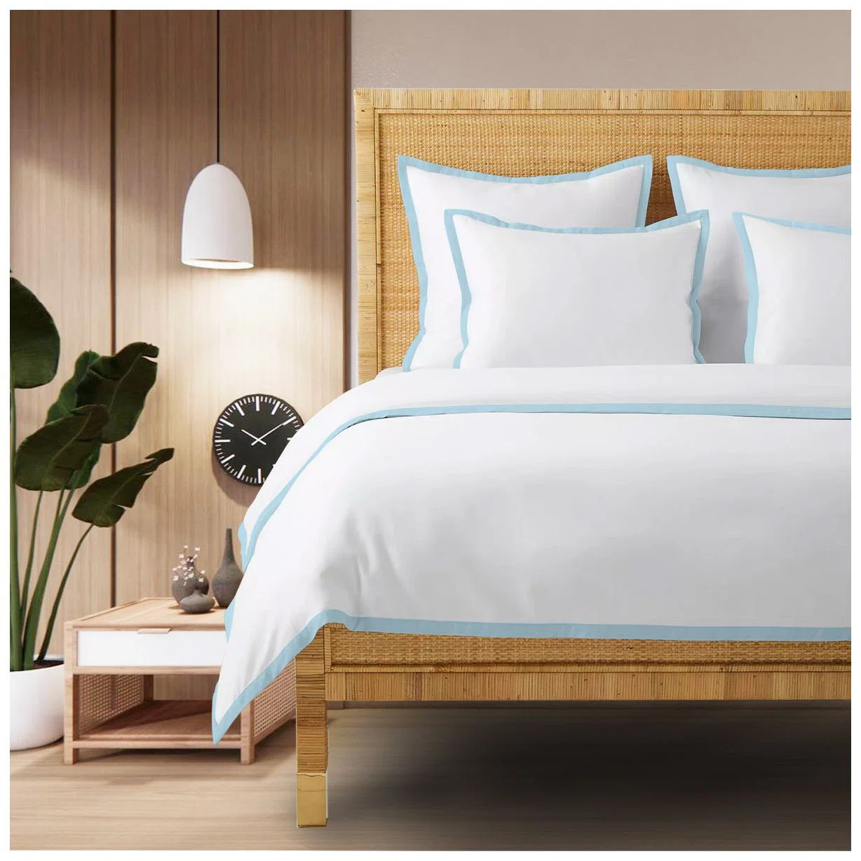 400TC Cotton Sateen Edge Border Frame Duvet Cover Set | Wayfair North America