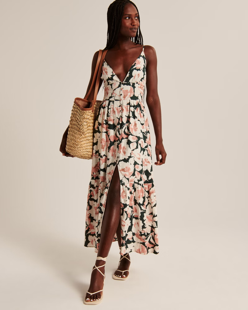 Button-Through Maxi Dress | Abercrombie & Fitch (US)