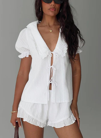 Eternal Sun Collared Set White | Princess Polly US