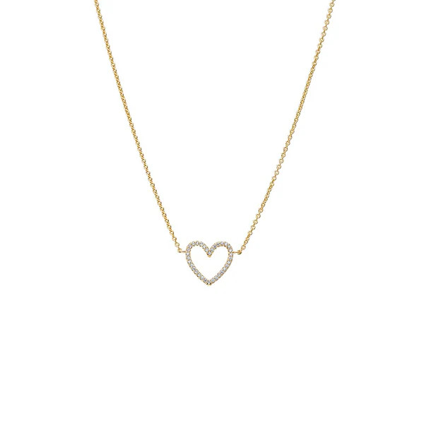 Pave Open Heart Pendant Necklace | Adina Eden