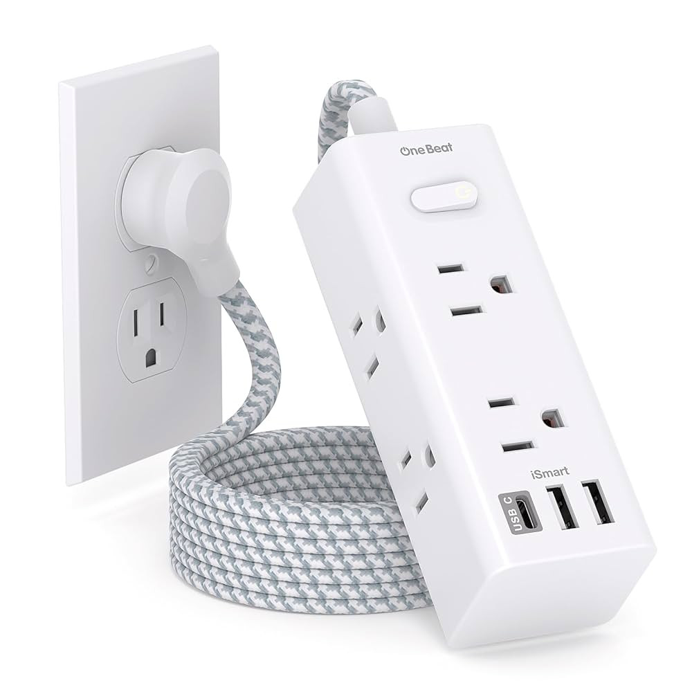 Power Strip Surge Protector - One Beat 6 Widely Outlets with 3 USB Ports (1 USB C), 5 Ft Extensio... | Amazon (US)