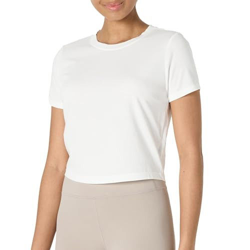 Amazon Essentials Women's Active Soft Cotton Crewneck Short Sleeve Yoga Workout Lightweight Cropp... | Amazon (US)