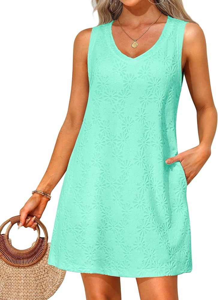 Pinup Fashion Women's Swimsuit Cover Up Terry Cloth Sleeveless Dress with Pockets | Amazon (US)