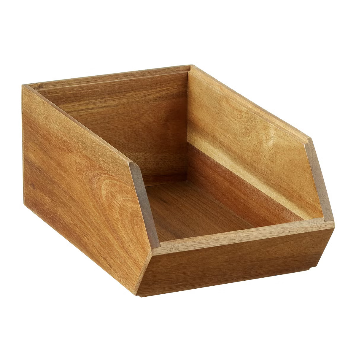 Rowan Stackable Acacia Storage Bins | The Container Store