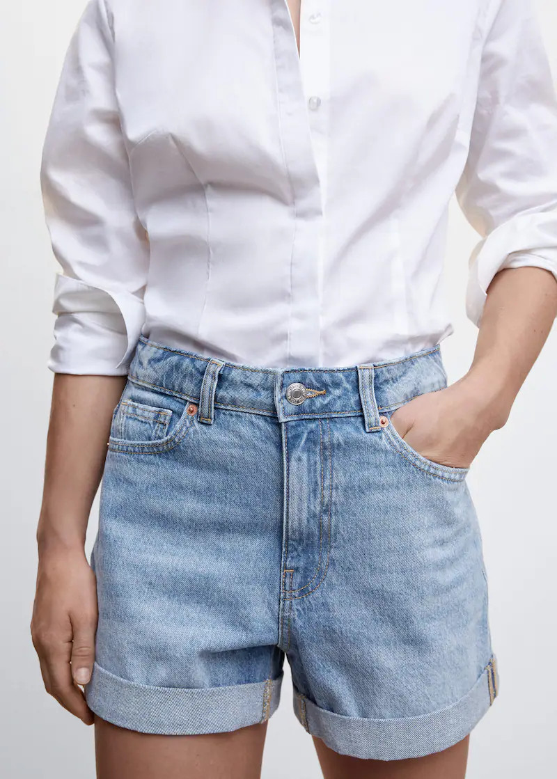 Mom-fit denim shorts | MANGO (US)