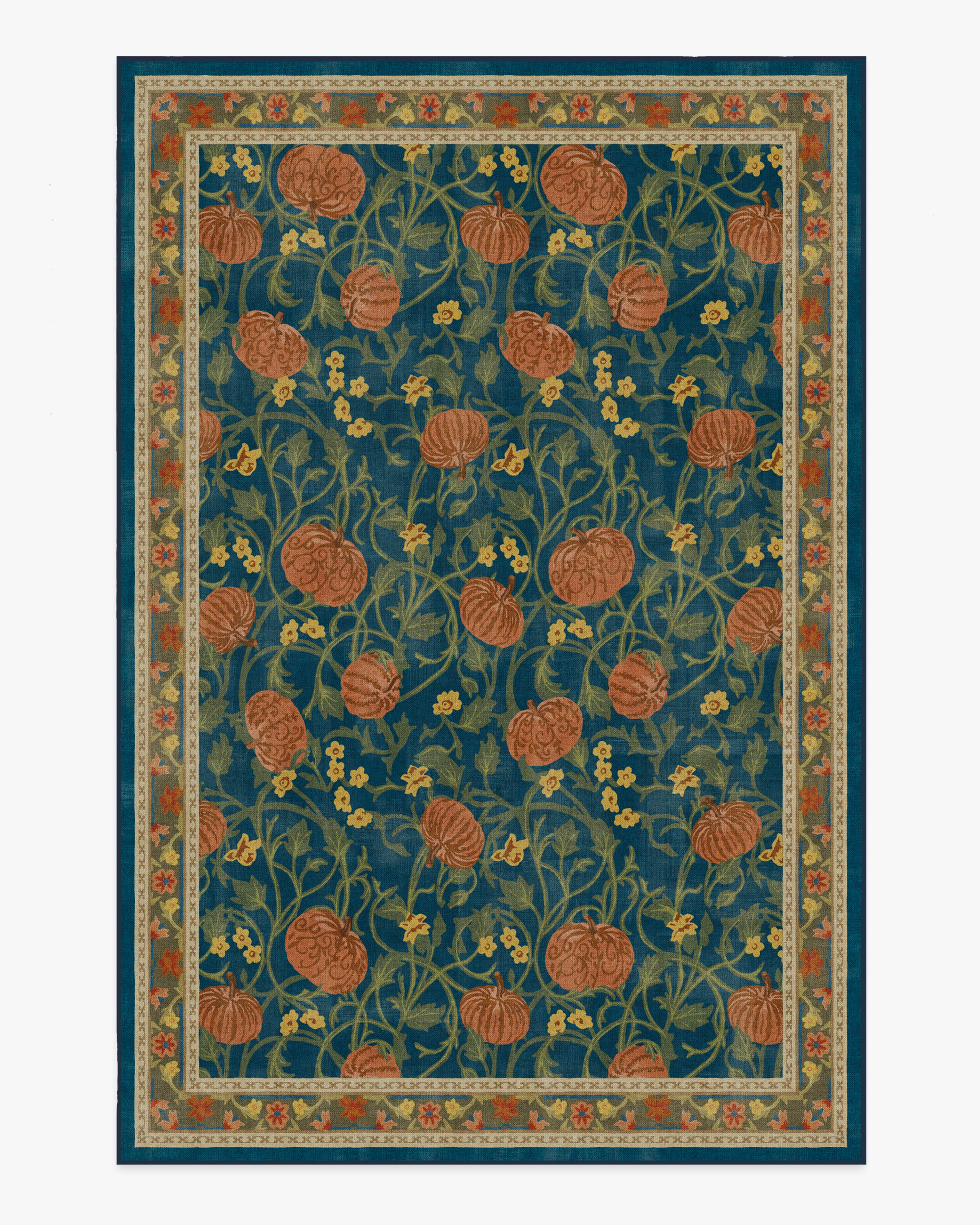 Enchanted Vines Navy Multicolor Flatwoven Rug | Ruggable US | Ruggable