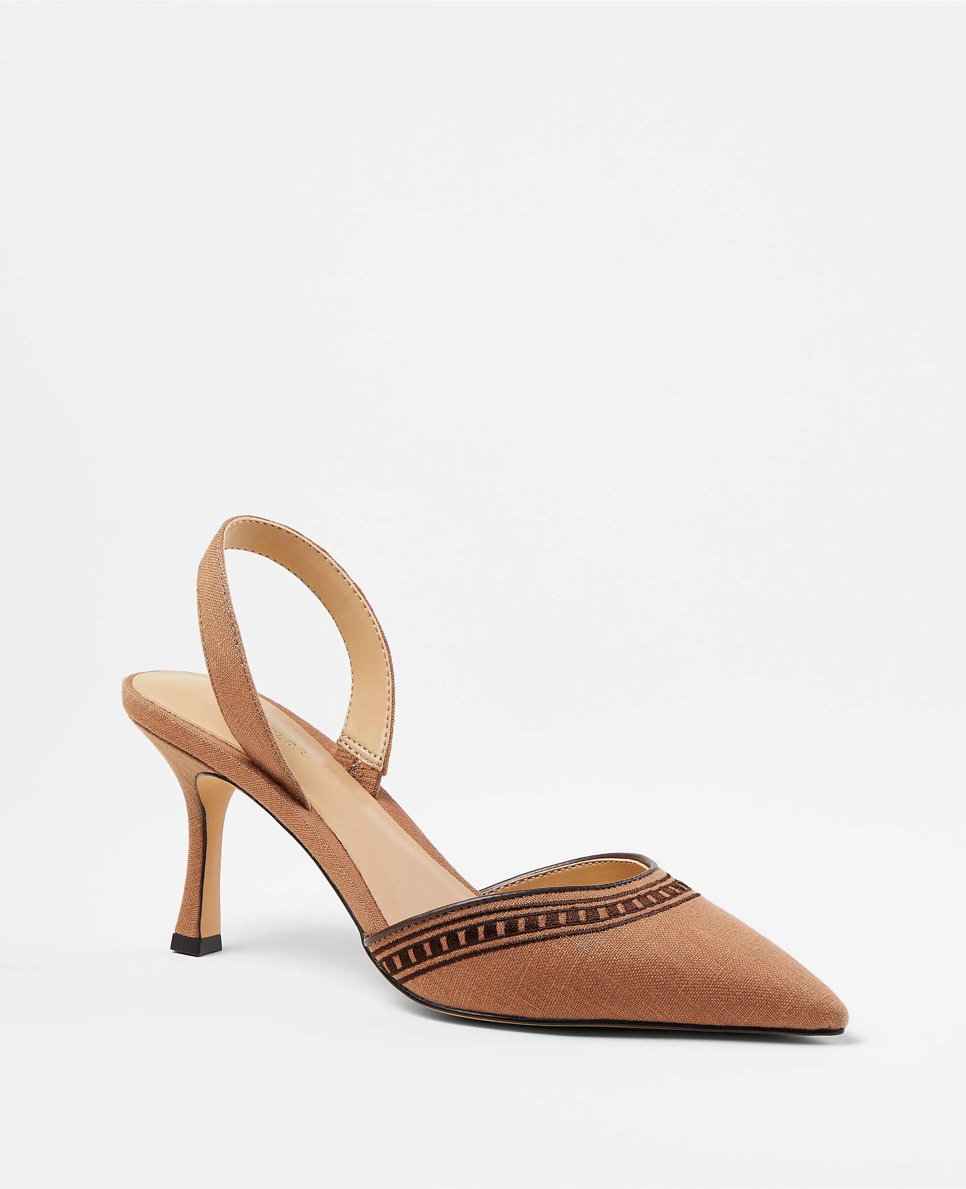 Kerry Embroidered Linen Pumps | Ann Taylor (US)