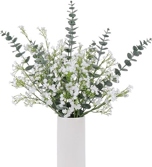 18pcs Babys Breath Eucalyptus Leaves Bouquet Gypsophila Artificial Flowers and Faux Greenery for ... | Amazon (US)