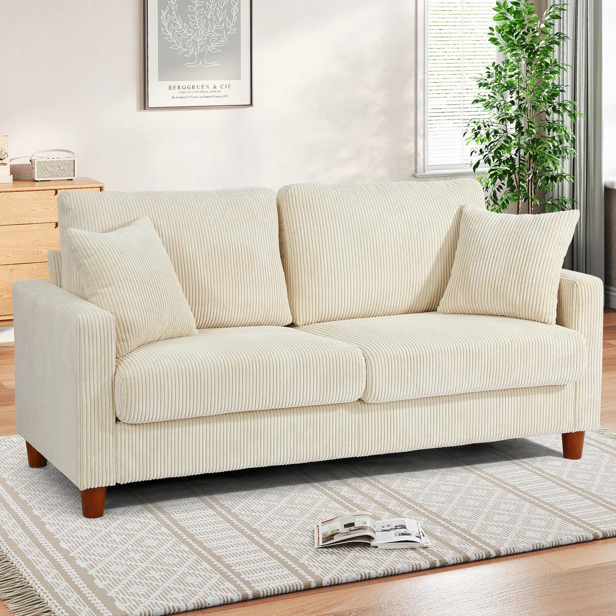 2-seater corduroy sofa | Wayfair North America