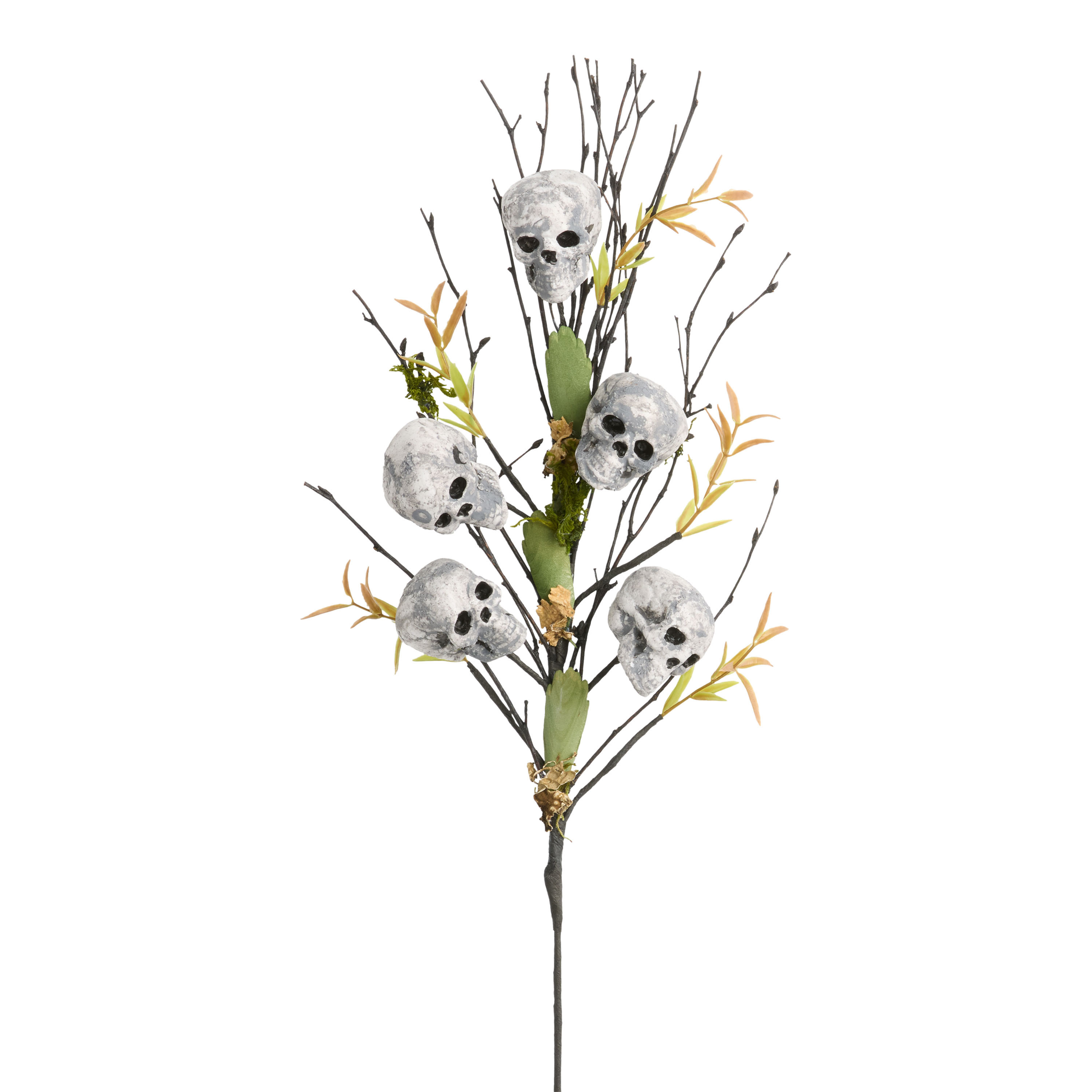 Faux Greenery and Skulls Halloween Stem | World Market