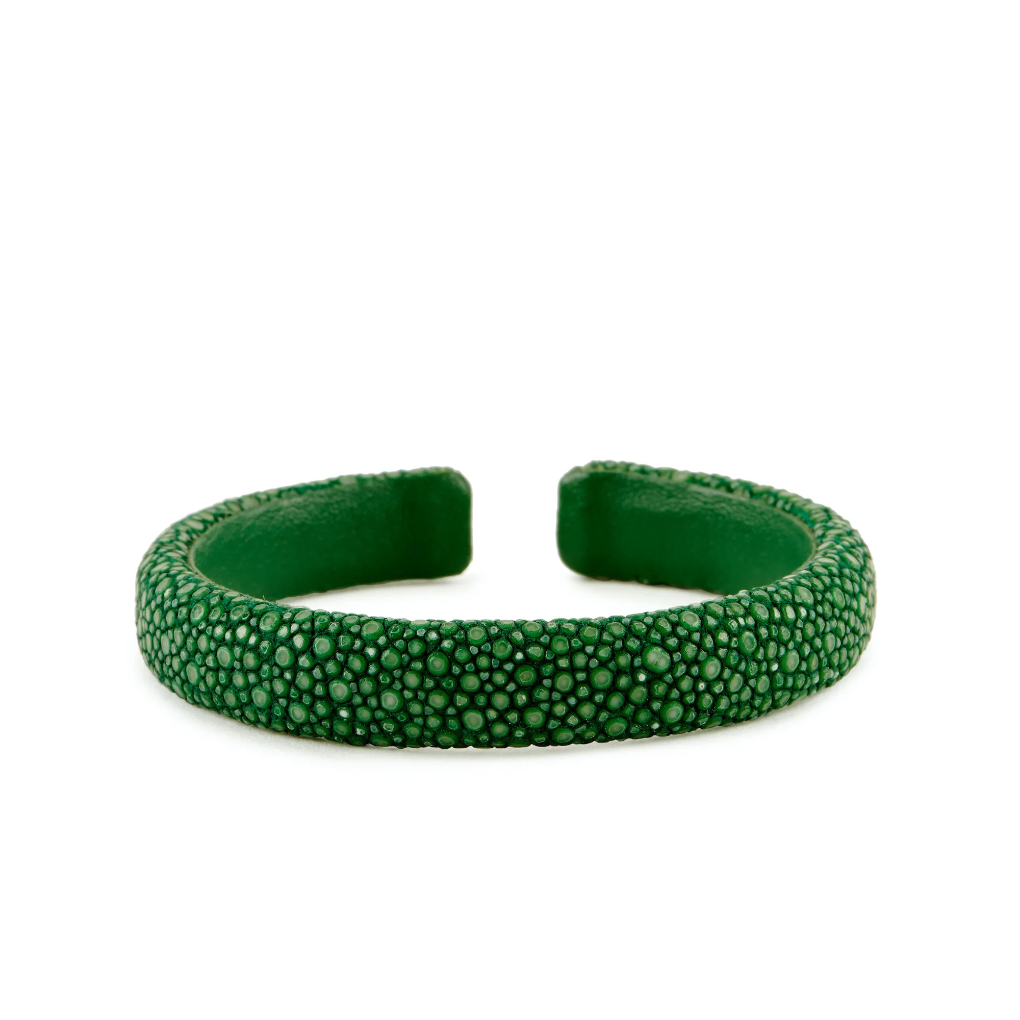 Green Stingray Flat Cuff - 10mm | Andrea Montgomery Designs