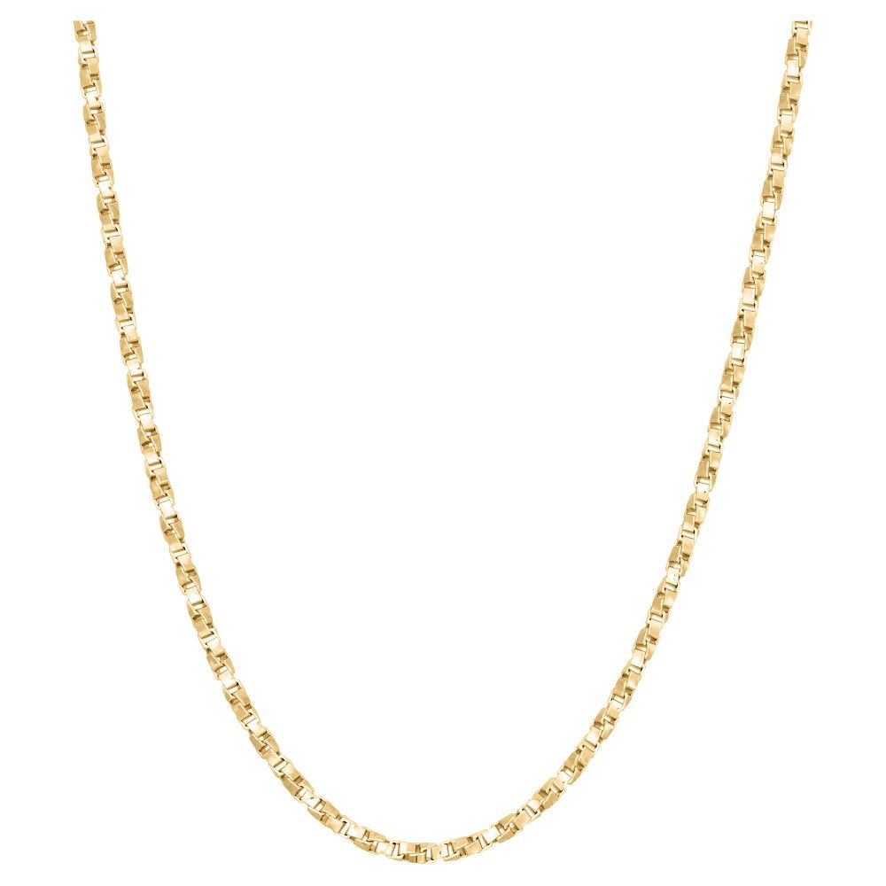 Tiara Gold Over Silver 18"" Twisted Box Chain Necklace, Women's, Size: 18 inch, Yellow | Target