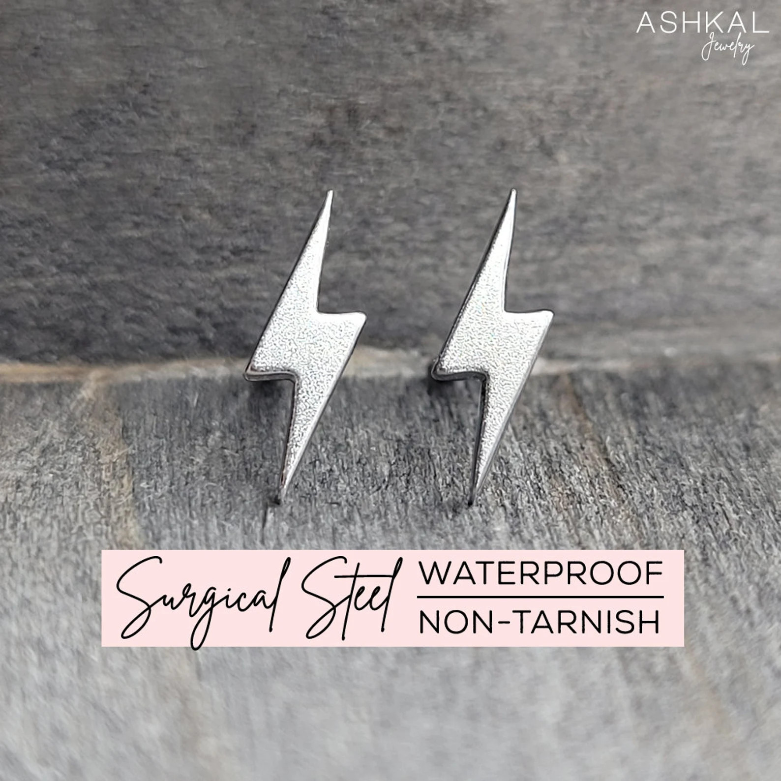 Lightning Bolt Surgical Steel Stud Earrings: Minimalist, Dainty Hypoallergenic Jewelry for Sensit... | Etsy (Global)