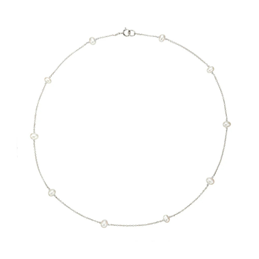 Silver Ten Pearl Choker | Lily & Roo