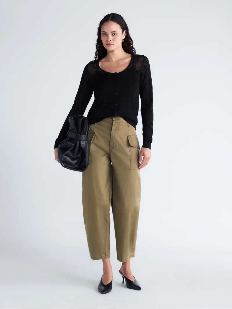 Scoop Women's and Women's Plus Tapered Cargo Trousers, 26'' Inseam, Sizes 0-26W | Walmart (US)