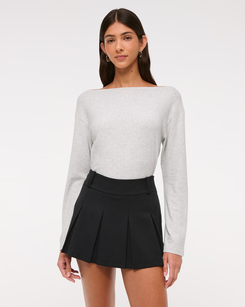 Long-Sleeve Cozy Lounge Knit Tuckable Slash Tee | Abercrombie & Fitch (US)