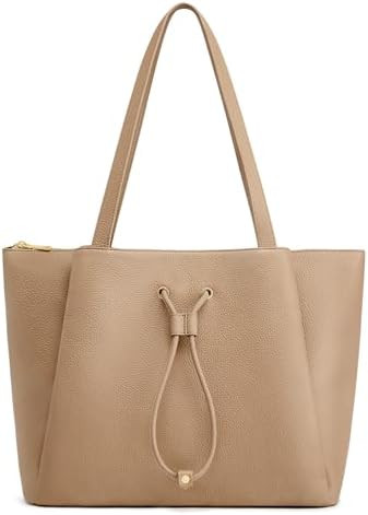 Kattee Work Tote Bags for Women, Large Genuine Leather Shoulder Handbags with Laptop Compartment | Amazon (US)