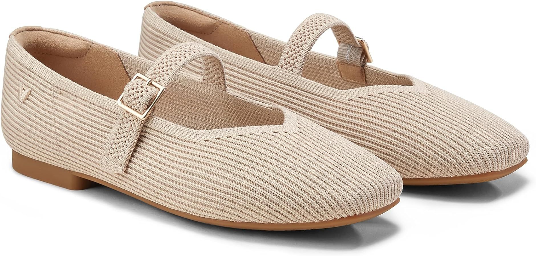 VIVAIA Margot Mary Jane Women Flat Shoes Slip on Square-Toe Washable Shoes Comfortable for Work w... | Amazon (US)
